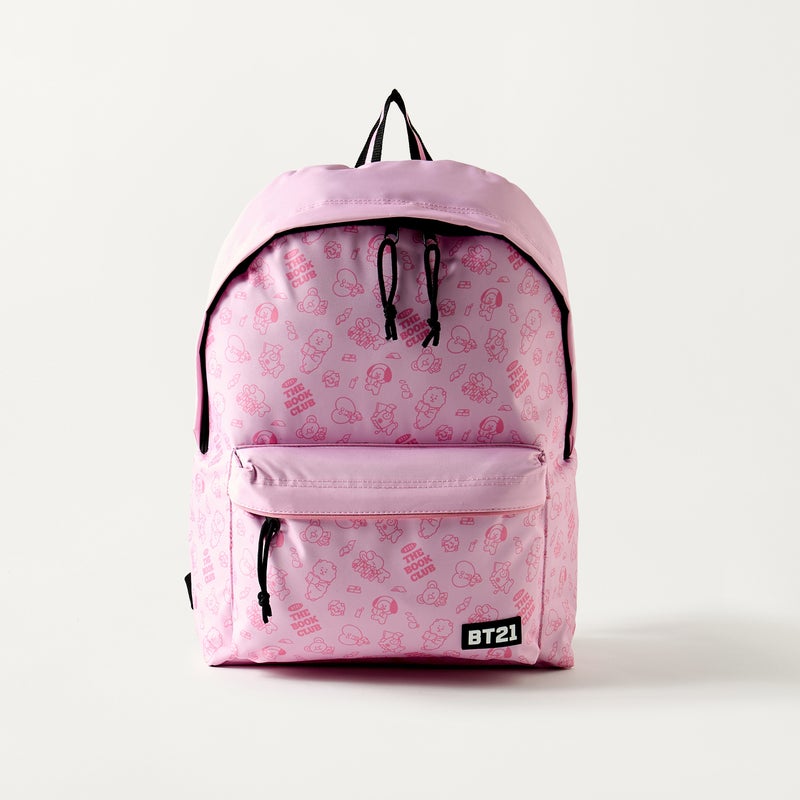 BT21 Pink Printed Backpack for Kids - Image 1